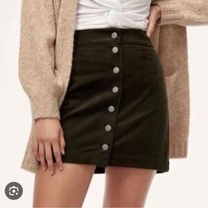 Wilfred Free Karmen Curduroy Button Front Mini Skirt in Black
